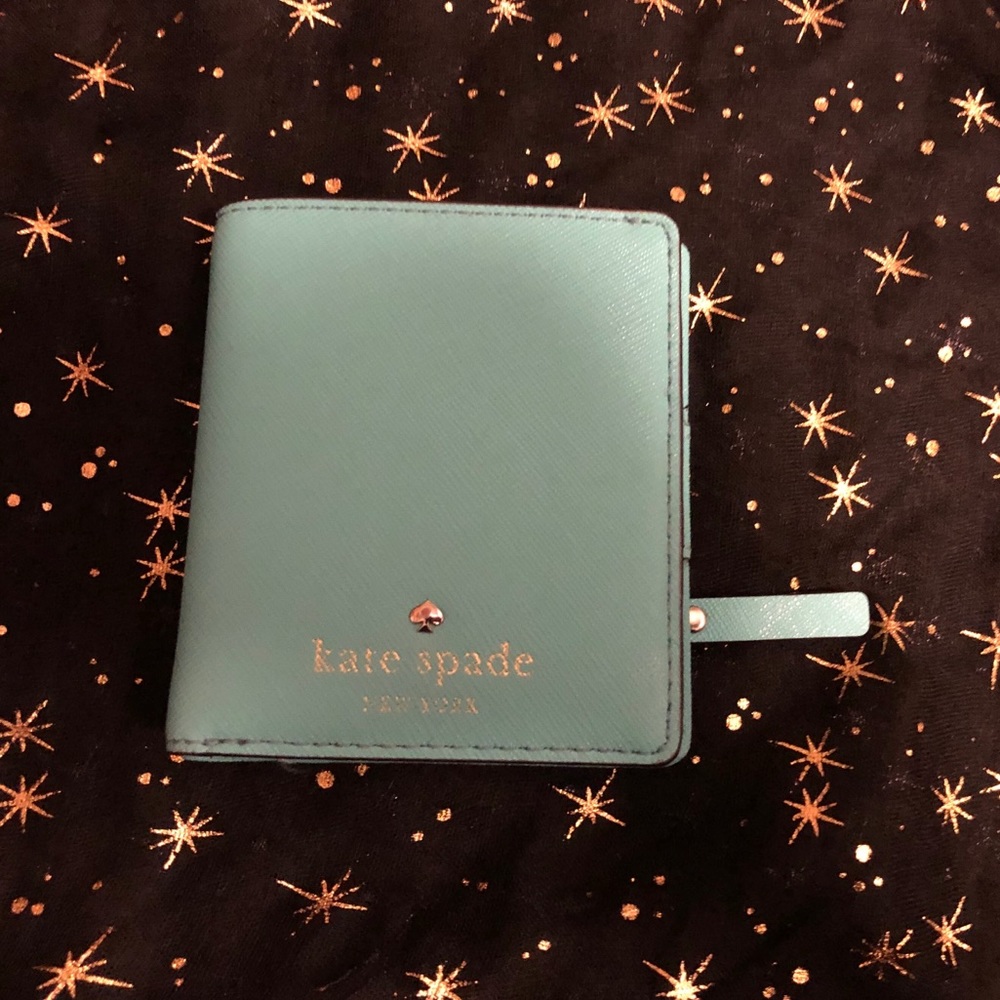 Kate Spade ♠️ Teal Wallet black and white fabric.